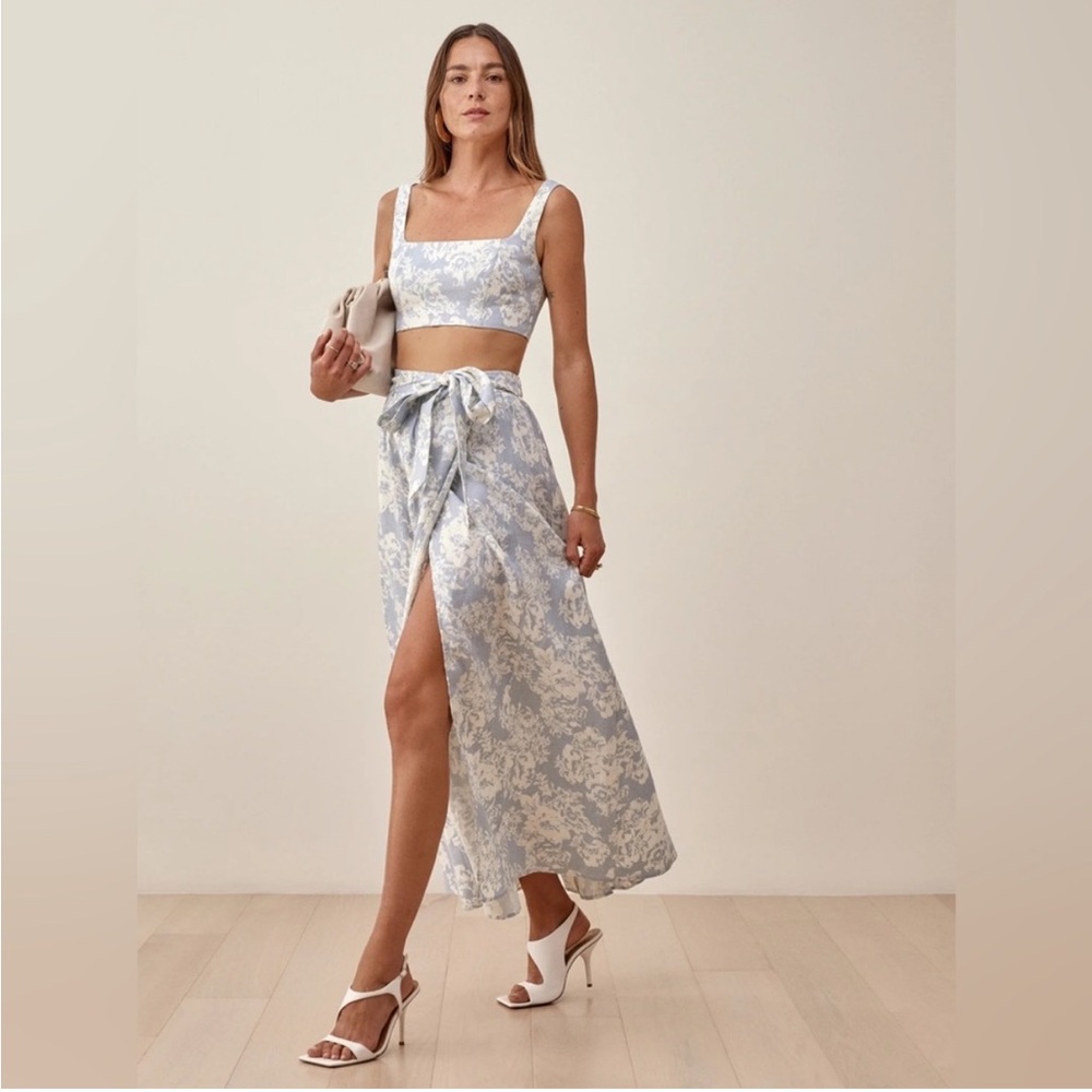 Floral Blue and White Women's Skirt